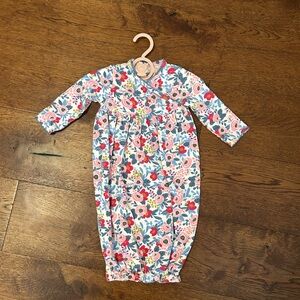 Worn once like new Mud Pie Floral Kids One Piece - Pink and Blue gown